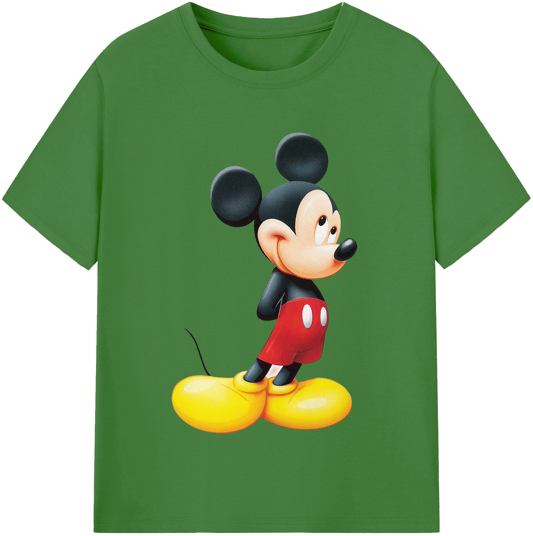 （画像用） ミッキーマウス Mickey Mouse レディースカジュアルプリントTシャツ（綿100％）